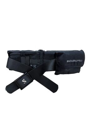 Scubapro Weight Pocket Belt Black with Black Nylon Buckle Scuba Diving Belt Sz S